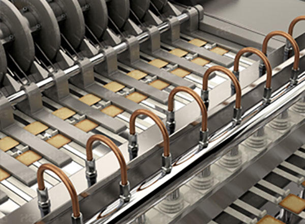 Biscuit proceso de producción y la función de los mecanismos de rodadura en la máquina de la galleta