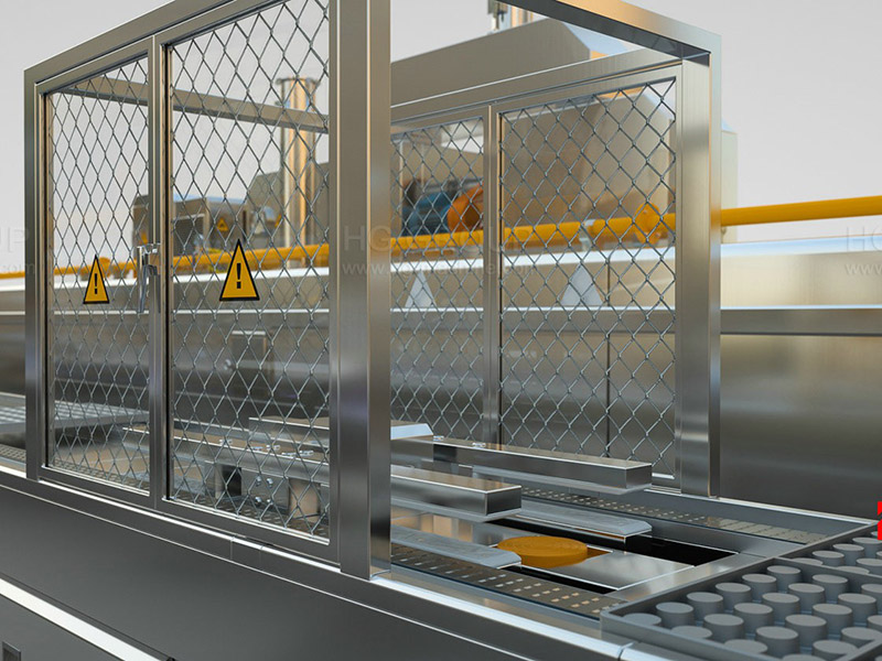 Línea de producción de pasteles rellenos en el centro o en tazas