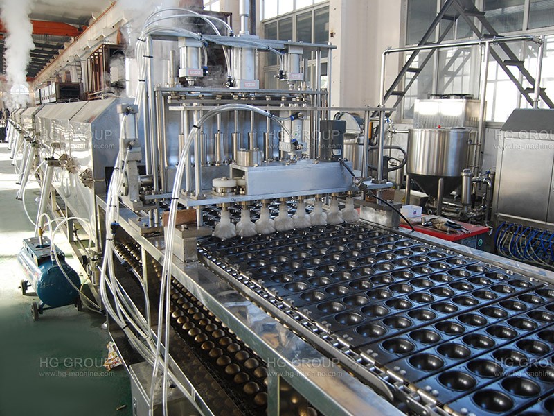 Línea de producción de pasteles al vapor