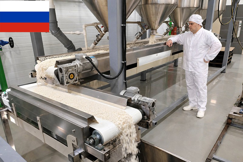 Fábrica rusa de galletas de arroz con capacidad para 250 kg/h